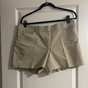 White House Black Market Tan Bermuda Shorts Tailored Cotton
